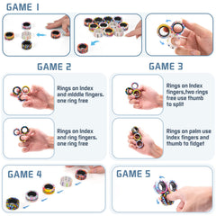 Finger Rock magnetic fidget rings close-up showing colors.