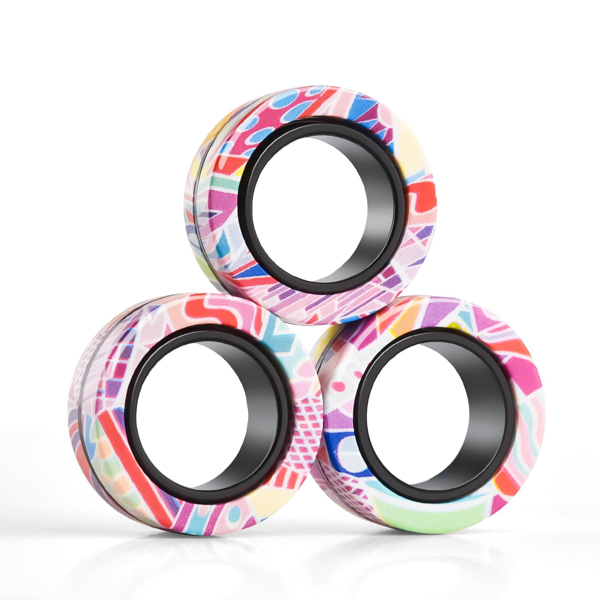 Finger Rock Magnetic Rings in bright colors for on-the-go focus and fidget relief.