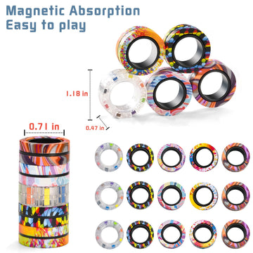 Finger Rock magnetic rings stack and twist during play.