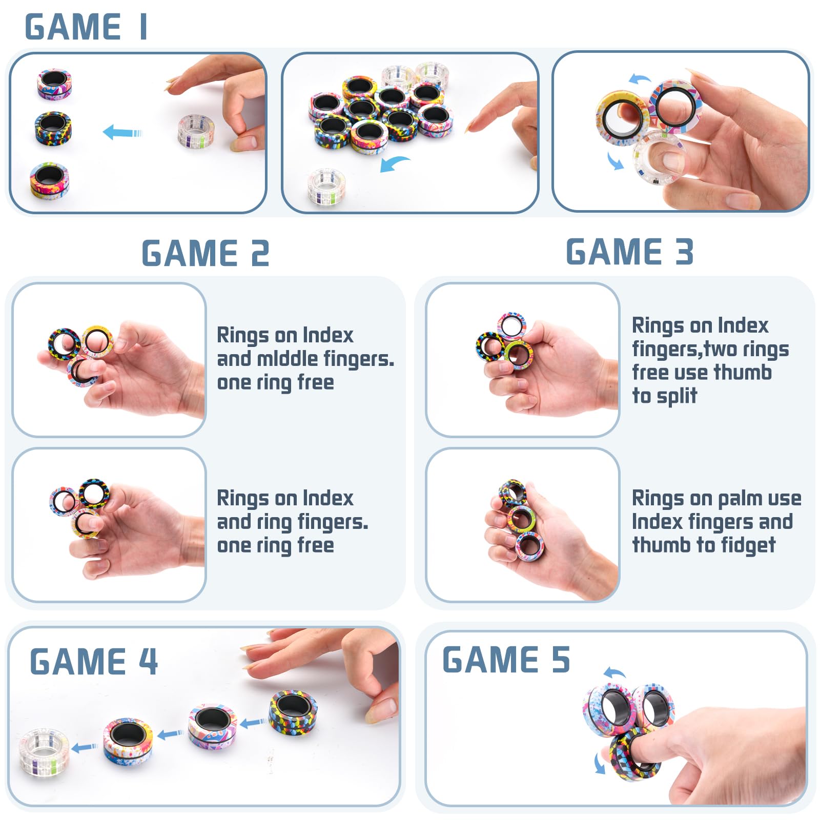 Finger Rock rotation game fidget rings stimulate focus and reduce restlessness
