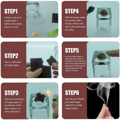 Finger Smoke Trick Set coin-ash demo illustrating ash-on-coin effect