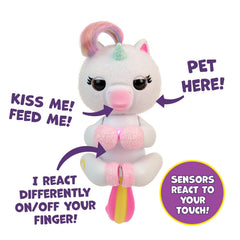 Sensors on Lulu cheek, mouth and belly respond to touch.