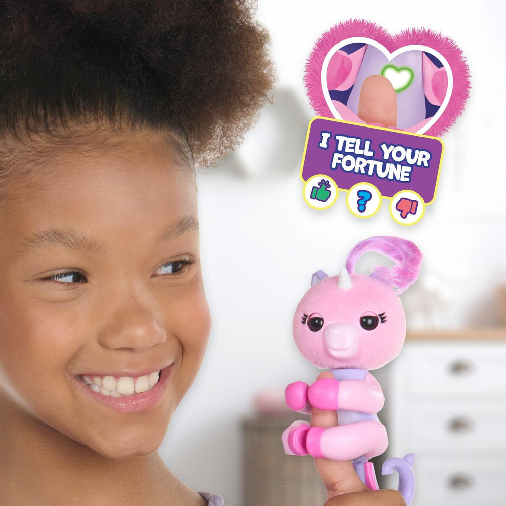 Fingerlings Mimi pink mood-guess off-finger interaction for fun storytelling.
