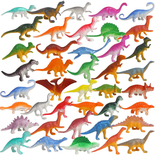 FINGOOO 39-piece dinosaur figures for imaginative play and party décor.