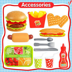 FINGOOO Pretend Play Set Fries image highlighting crunchy, colorful fries for sensory fun.