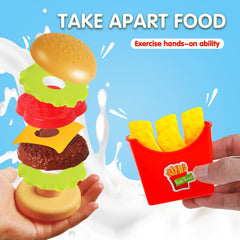 FINGOOO Pretend Play Set Popcorn image showing modular take‑apart pieces for interactive meals.