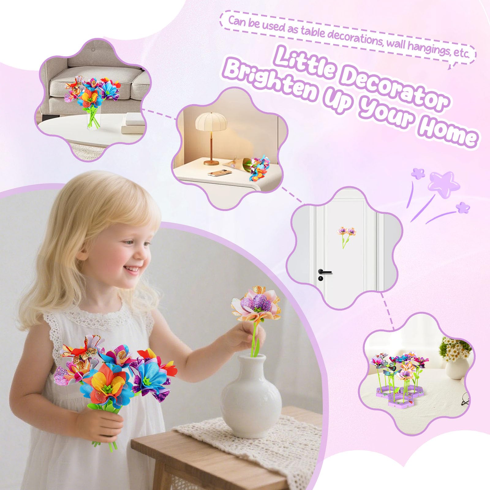 Fippy wrap and ribbon help create gift-ready finished arrangements