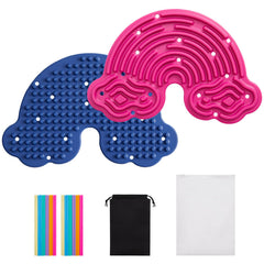 Fire Frog dual-sided sensory board with rainbow textures for calm focus.