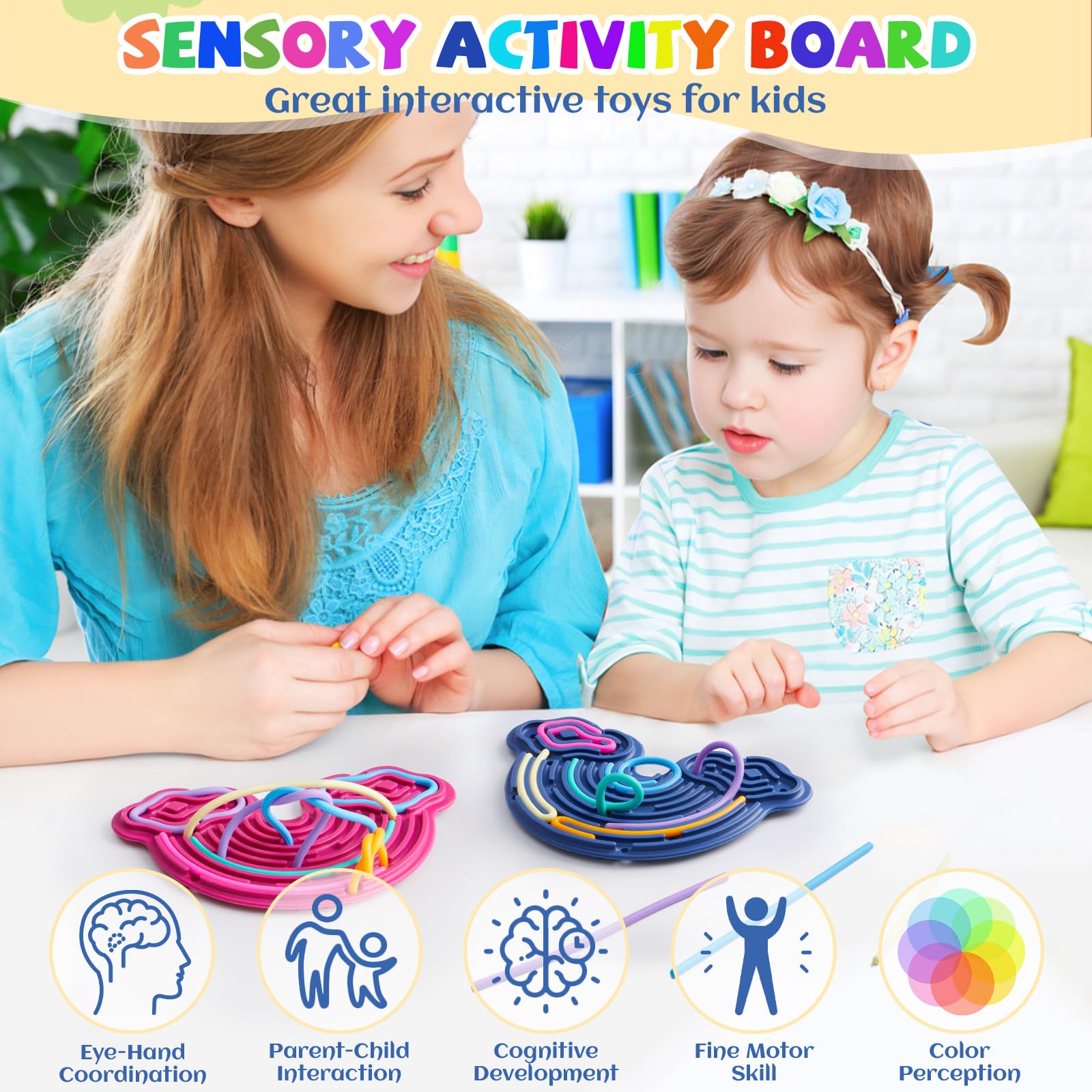 Fire Frog silicone lacing cords in 24 colors for tactile play and fine motor skills.