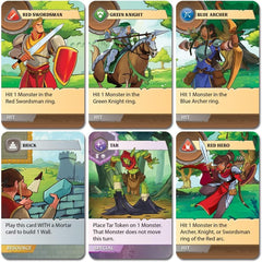 Castle Panic 2nd Edition setup shows quick start for mixed-age players.