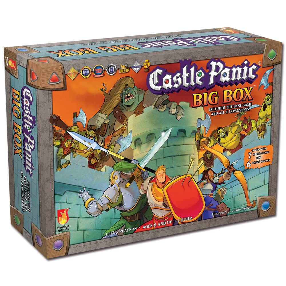 Fireside Games Castle Panic Big Box 2e cover, inviting cooperative play for family game nights.