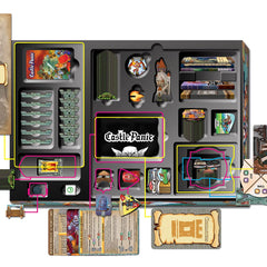 Fireside Games Engines of War expansion image featuring siege engines and resource management.