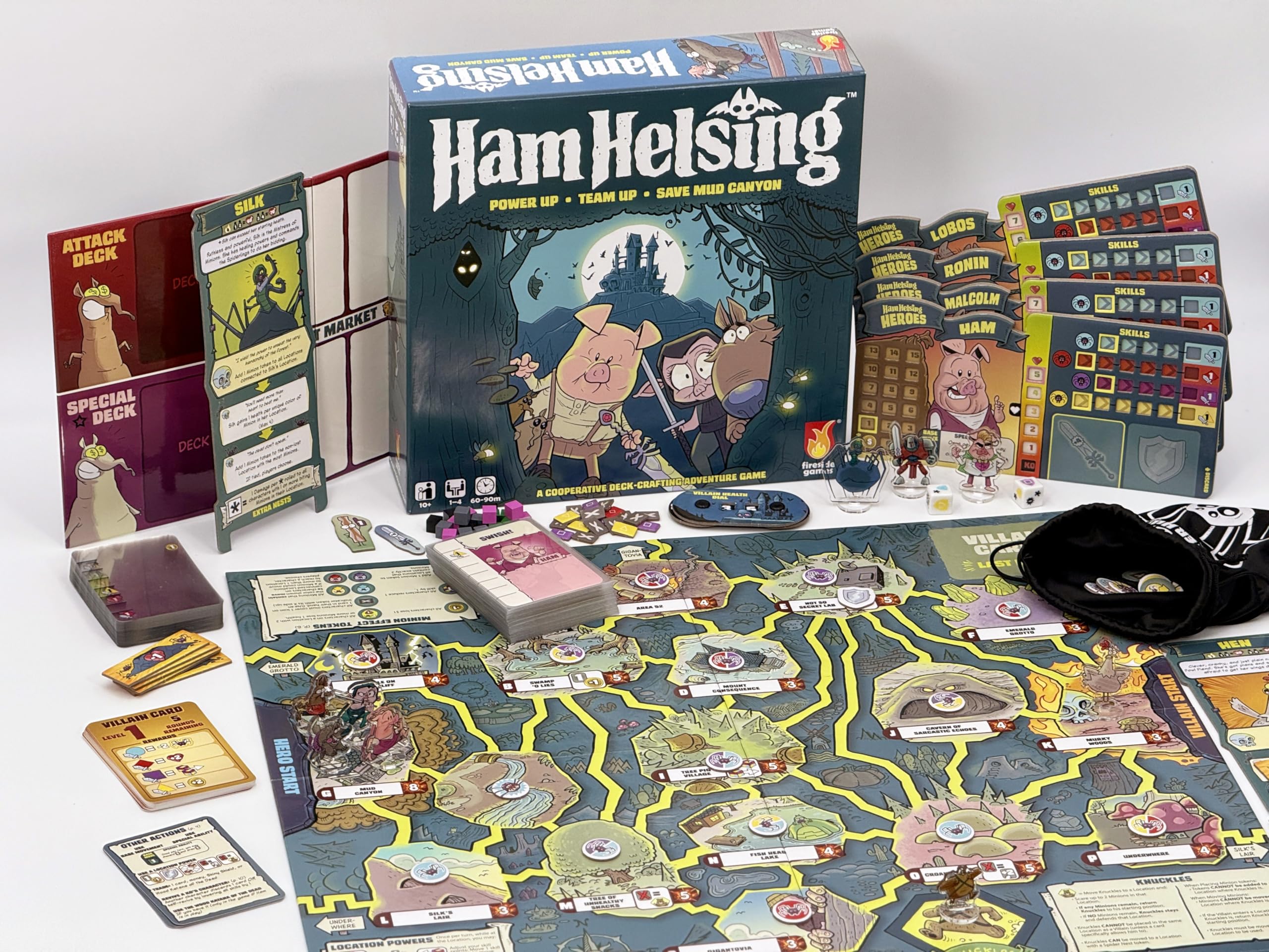 Fireside Games Ham Helsing tokens offer clear tracking during intense monster hunts