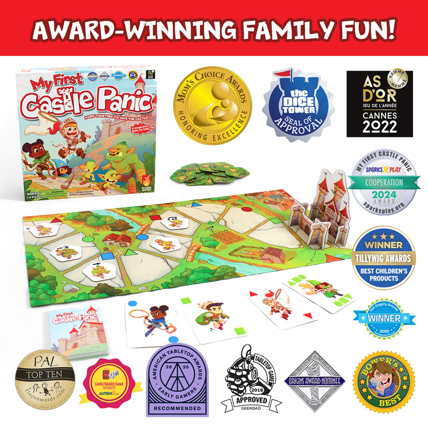Fireside Games My First Castle Panic is ideal for 1–4 players and learning