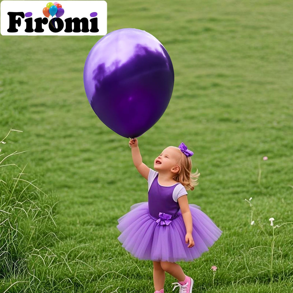 Firomi arch garland setup with purple balloons for celebrations.