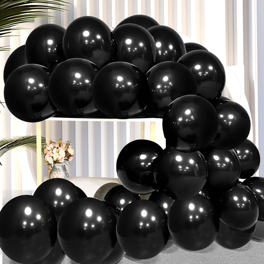 Firomi black 12in balloons for premium 100-pack decor at parties