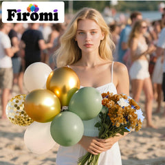 Firomi gold confetti balloons add sparkle to celebrations.