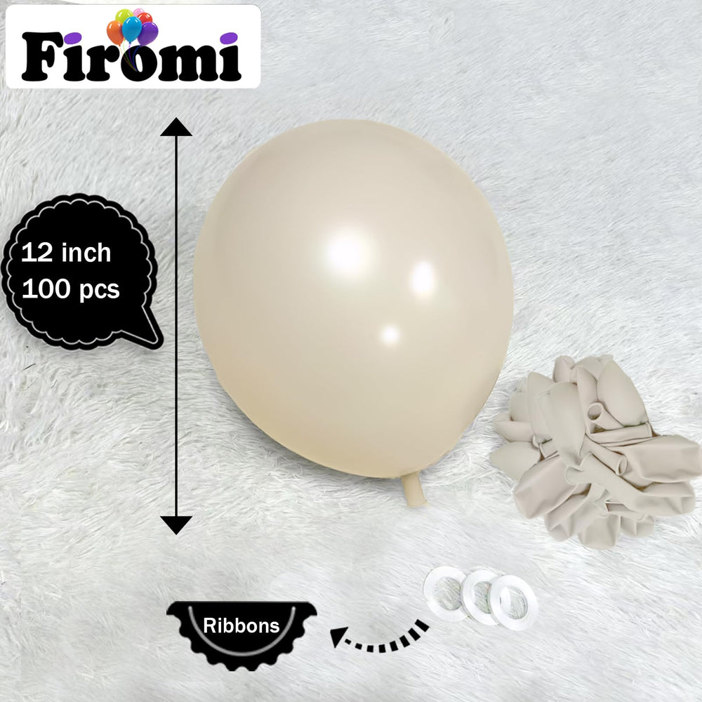 Firomi latex beige balloons, 12-inch, thickened for durable decor