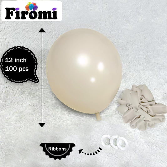 Firomi latex beige balloons, 12-inch, thickened for durable decor