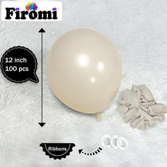 Firomi latex beige balloons, 12-inch, thickened for durable decor