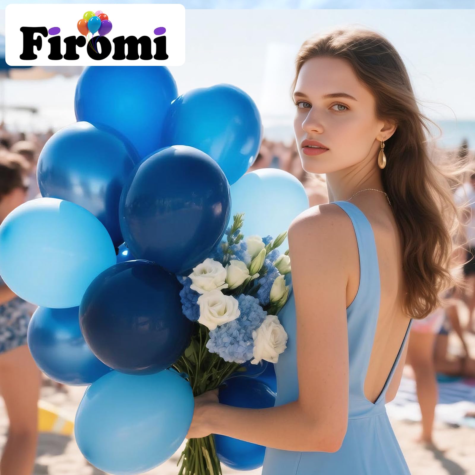 Firomi light blue balloons perfect for airy baby showers and bright birthday decor.
