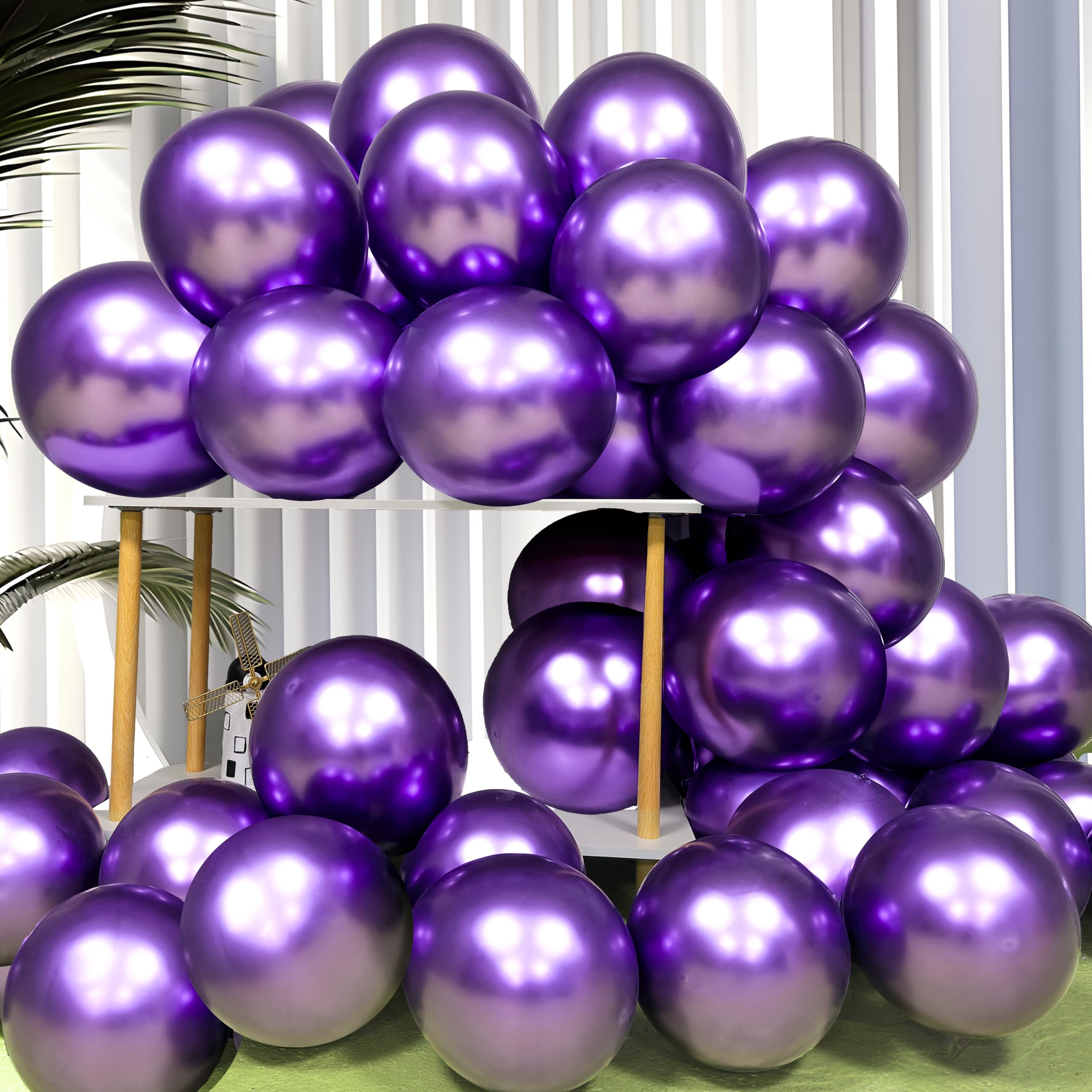 Firomi metallic purple balloons 12in for arches and garlands at parties