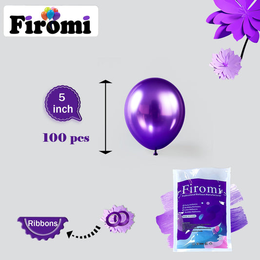Firomi purple balloons with ribbons ready for quick garland creation.