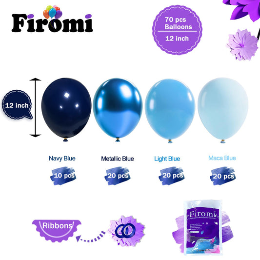 Firomi navy blue balloons for elegant, durable indoor or outdoor decorations.