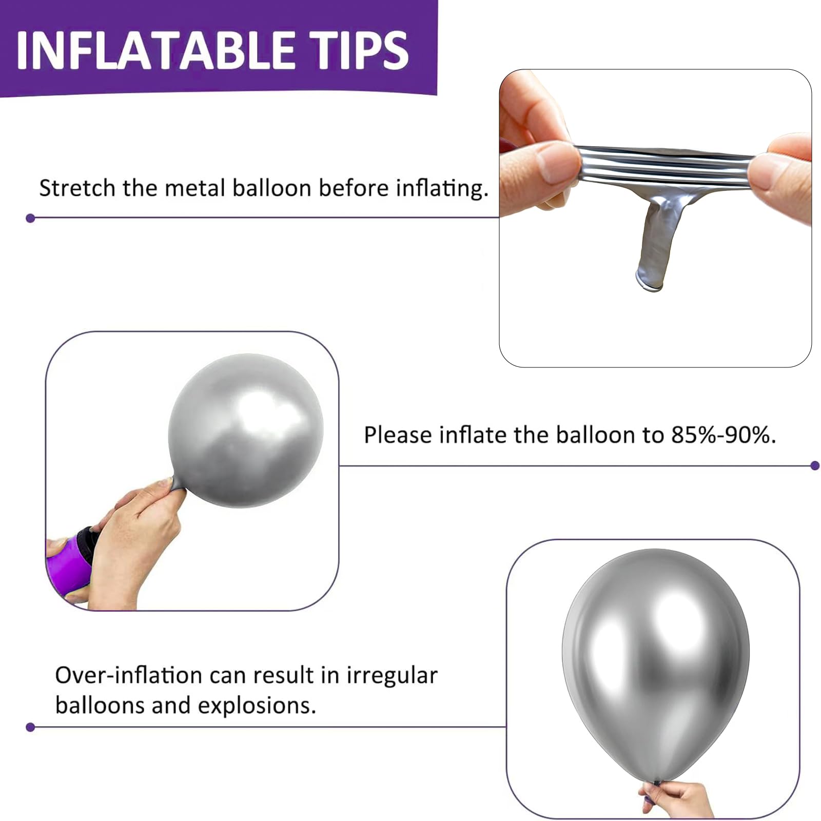 Firomi packaging shows 100 balloons and two ribbons for easy decorating.