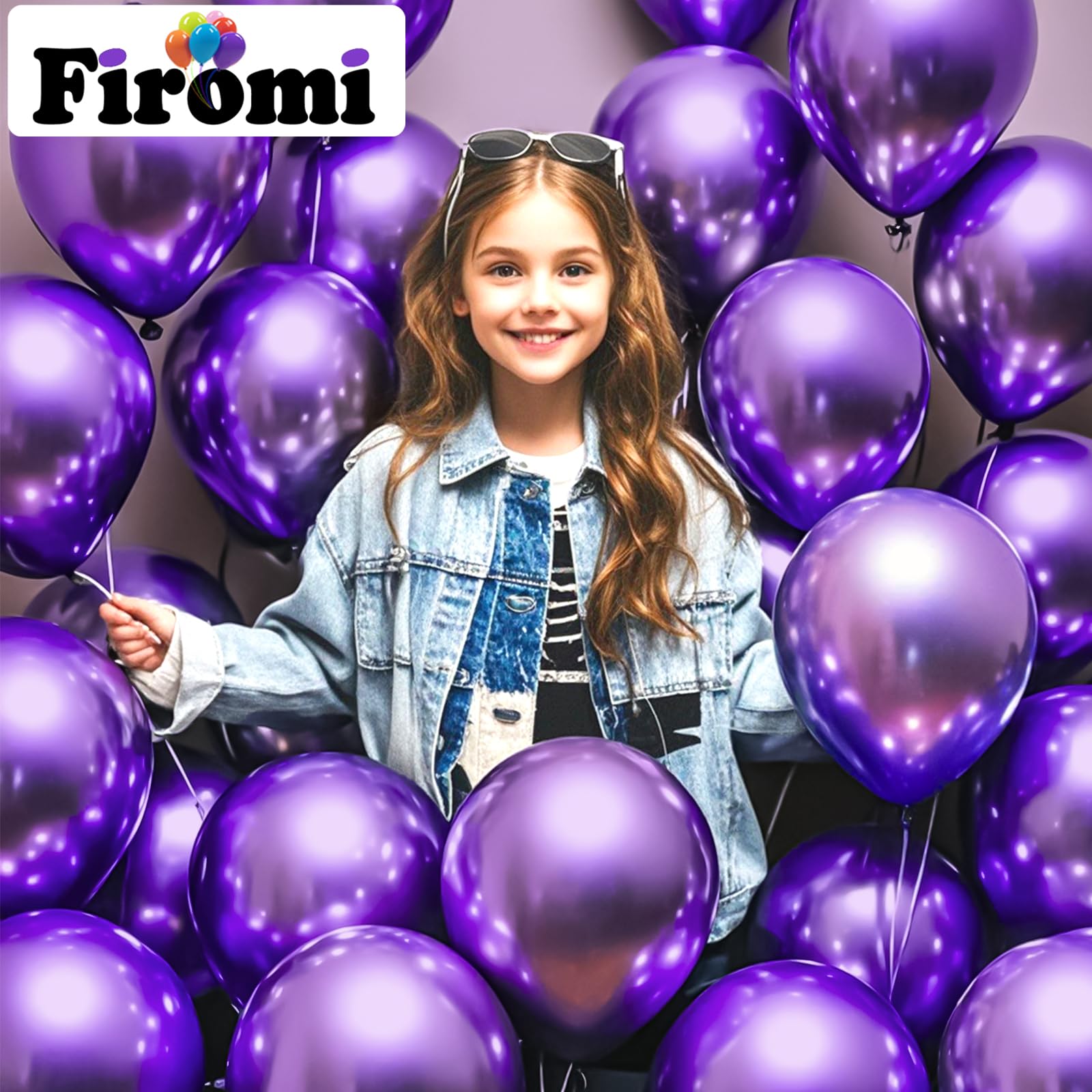 Firomi purple balloons suited for weddings and birthdays and photo backdrops