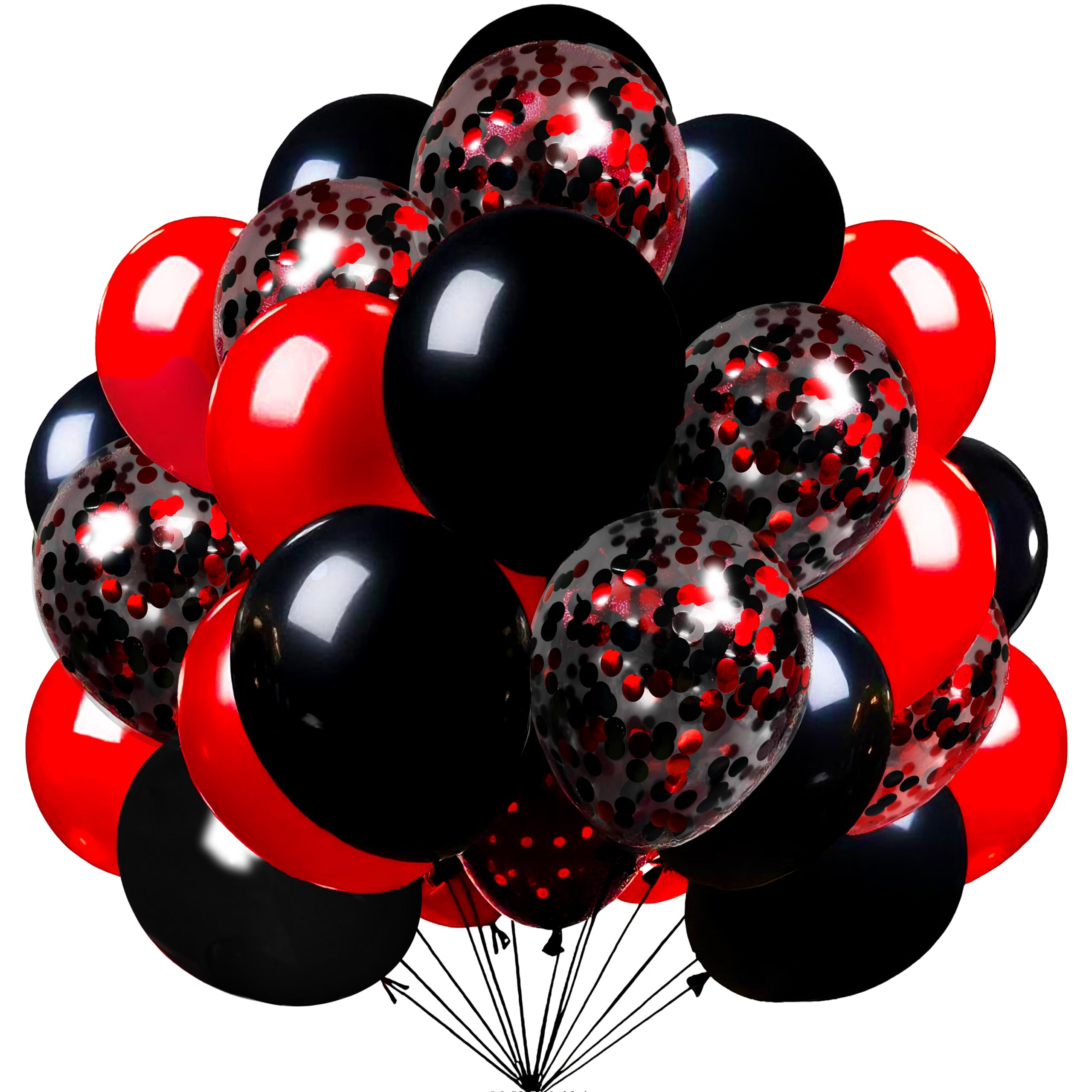 Firomi red and black 12-inch latex balloons for bold party arches and garlands