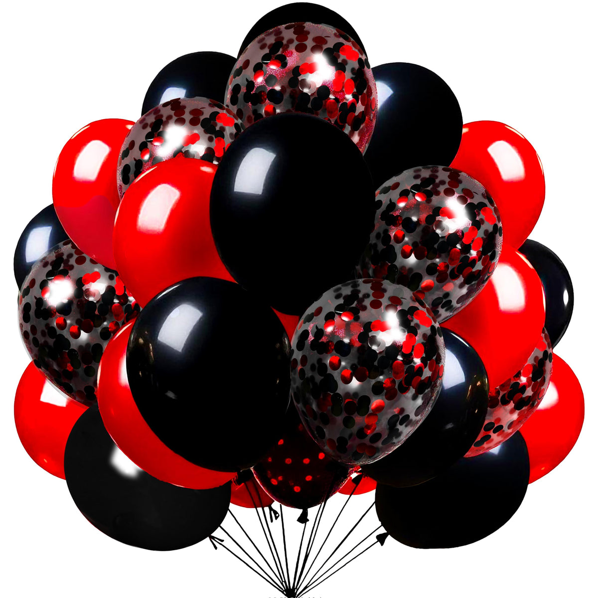 Firomi red and black 12-inch latex balloons for bold party arches and garlands