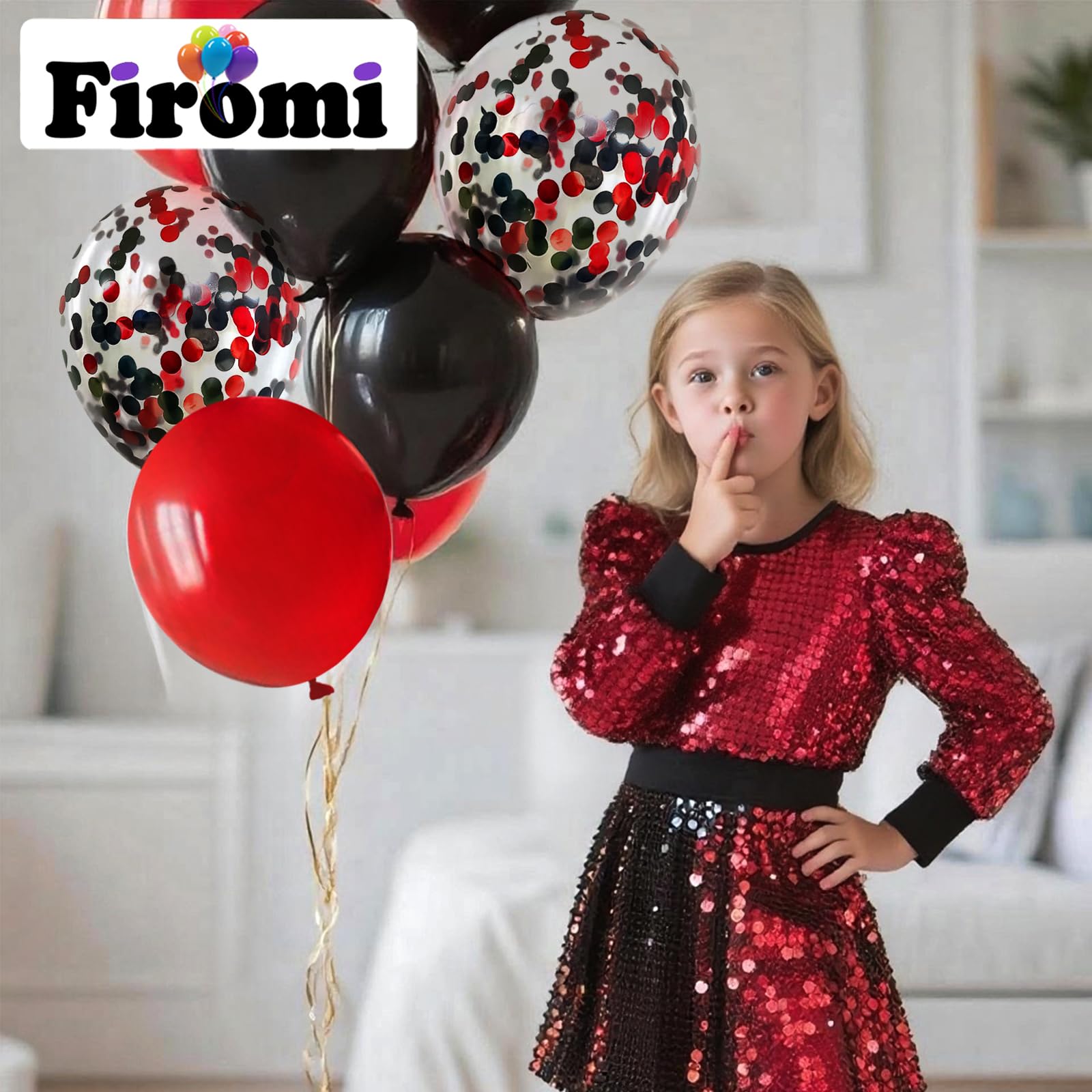 Firomi included red and black ribbons for balloon garland setup