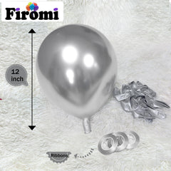 Firomi silver balloon arch setup for weddings and birthdays.