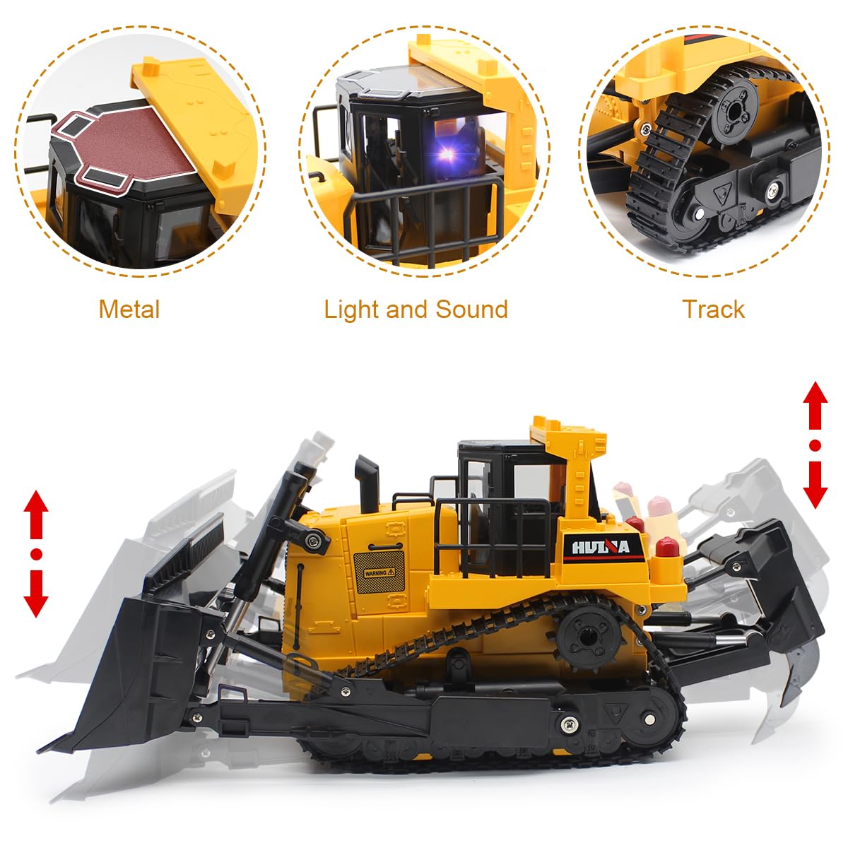fisca bulldozer detail image highlights hydraulics, steering wheel, and cab for authentic feel