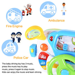 Fisca toddler steering wheel toy megaphone and horn encourage imaginative role play