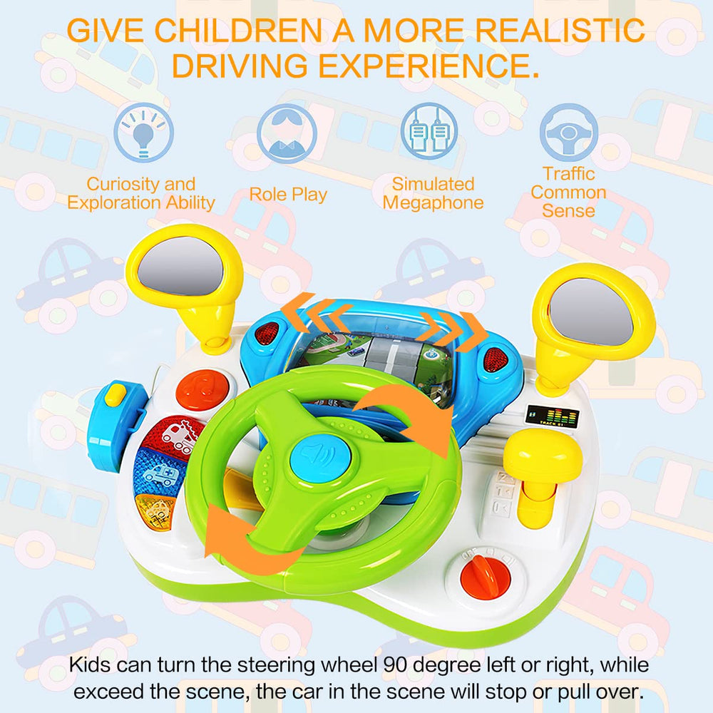 Fisca toddler steering wheel toy music and alarms enhance interactive playtime