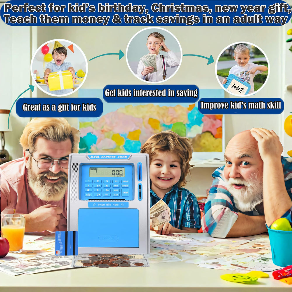 Fishboy savings goal screen shows target amount, motivating progress.