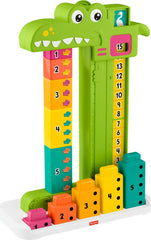 Fisher-Price Adding Alligator with stacking blocks promotes early counting during play.