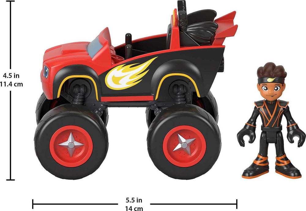 Fisher-Price AJ in driver seat for steering adventures.