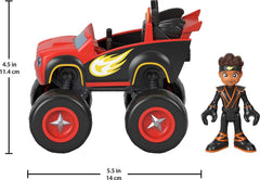 Fisher-Price AJ in driver seat for steering adventures.