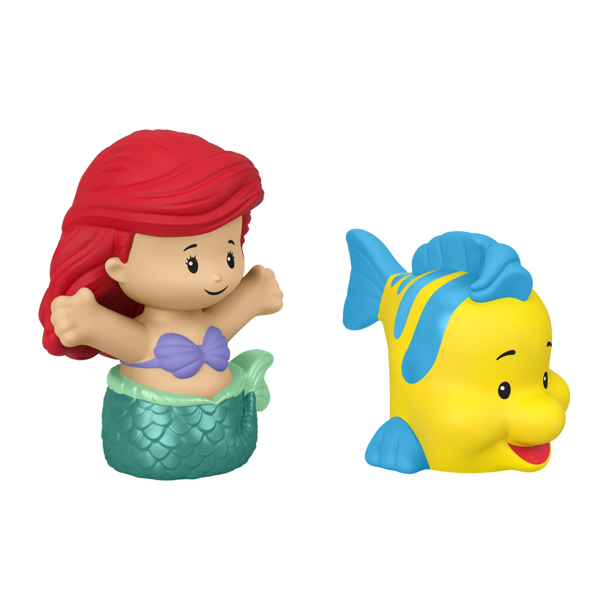 Recreate favorite movie moments with Ariel and Flounder play figures.