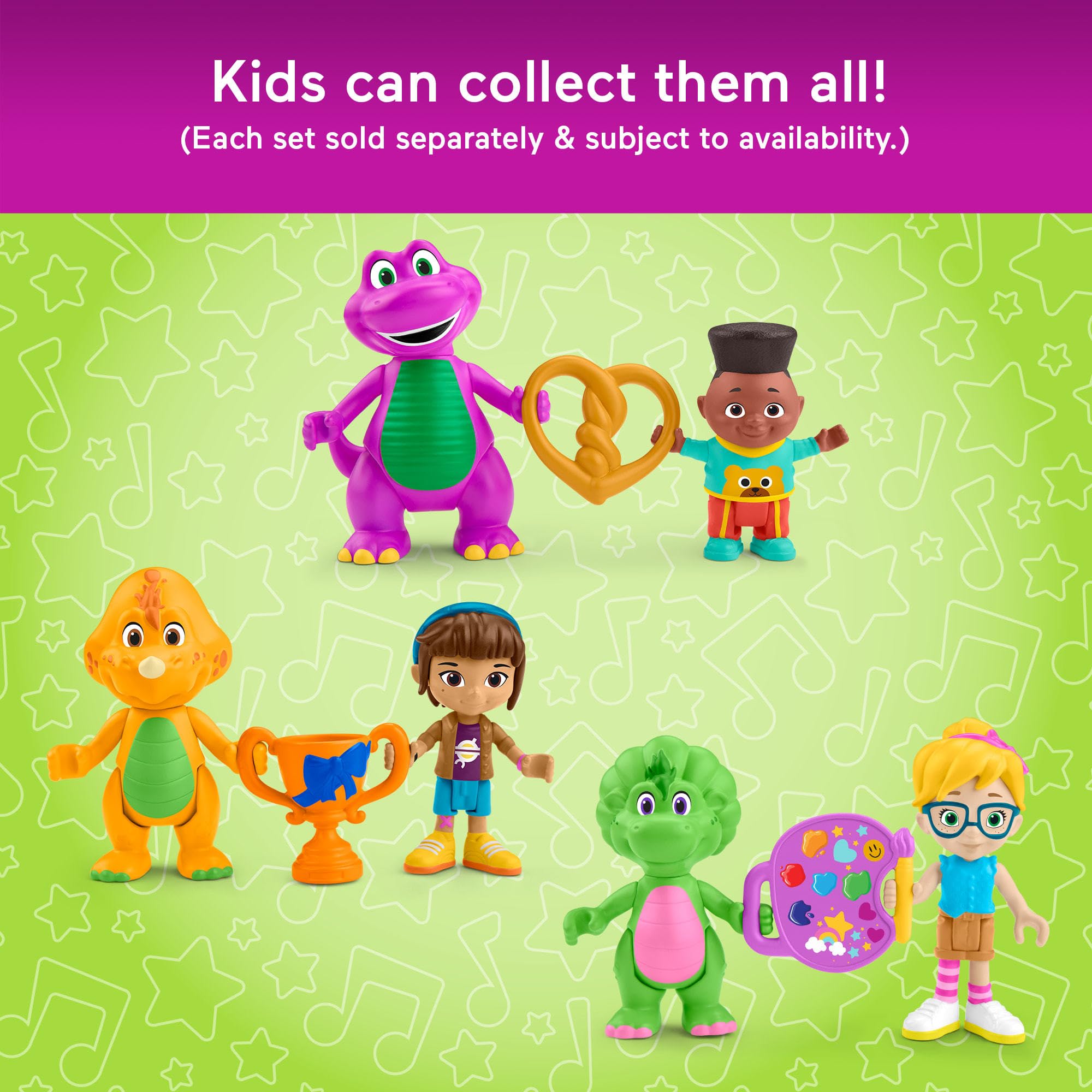 Fisher-Price Barney's World imaginative play promoting friendship in preschool.