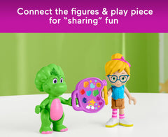 Fisher-Price Barney's World paint palette accessory adds craft-inspired fun to scenes.