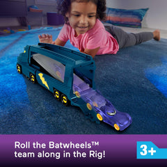 Fisher-Price Front cab ride-along features Bam ready for the next mission.
