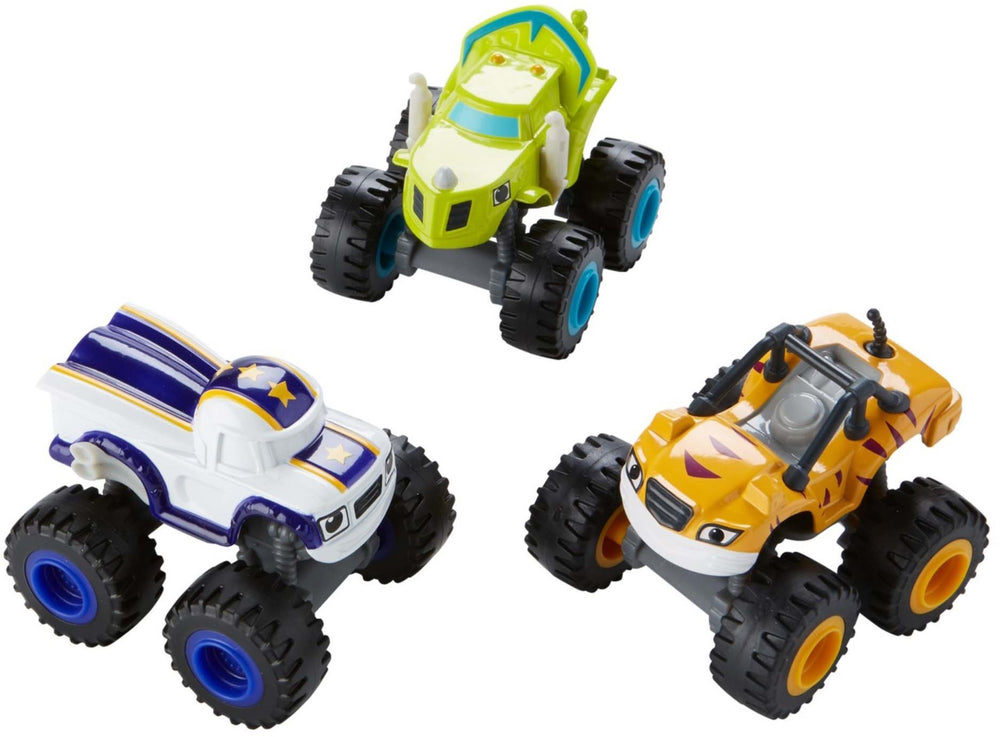Fisher-Price Stripes truck close-up ideal for stacking with Blaze vehicles.