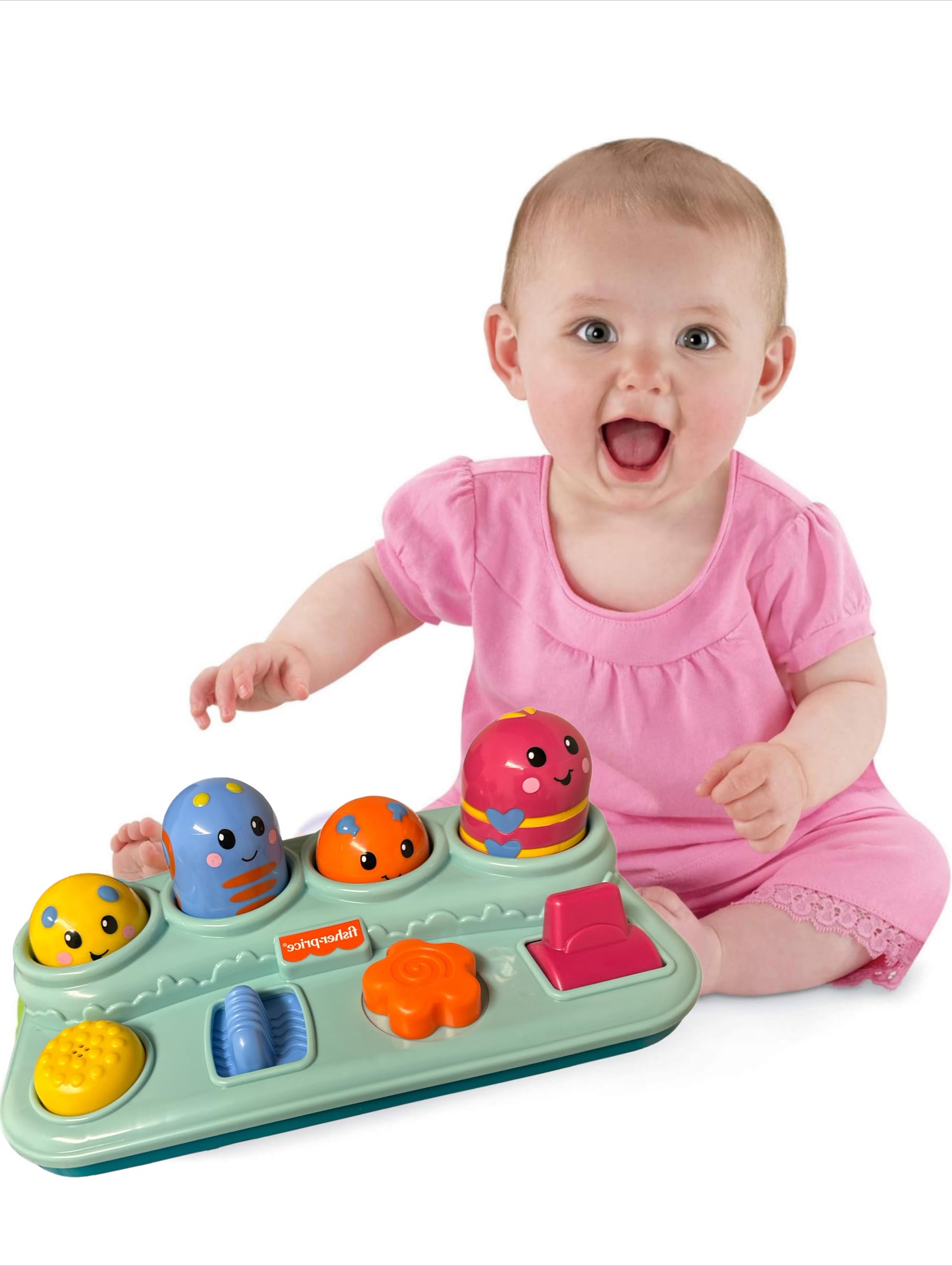 Fisher-Price Boppin' Activity Bugs show four bugs popping up for exploration.