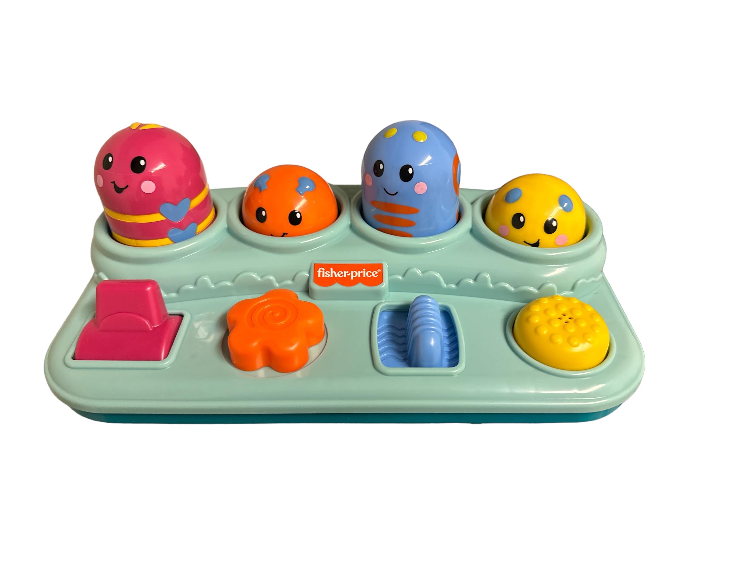 Fisher-Price Boppin' Activity Bugs with bright colors spark attention during play.