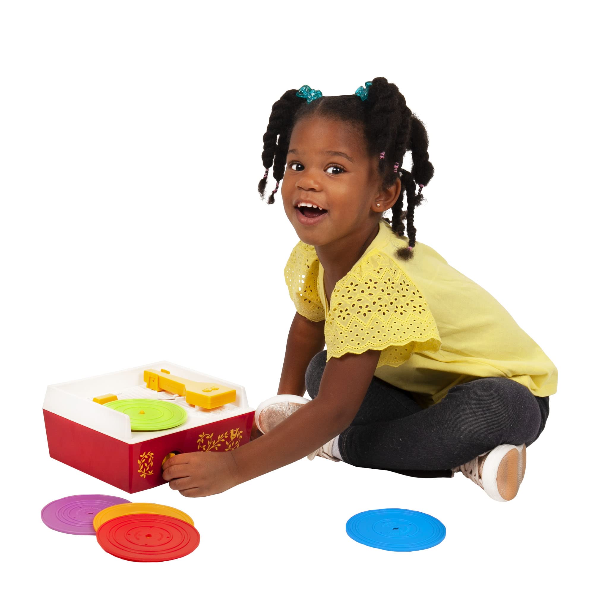 Compact retro design of the Fisher Price Classics Record Player supports safe, screen-free play