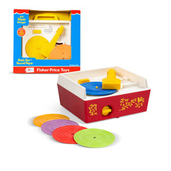 Fisher Price Classics Record Player with playable records stored inside for easy on the go fun